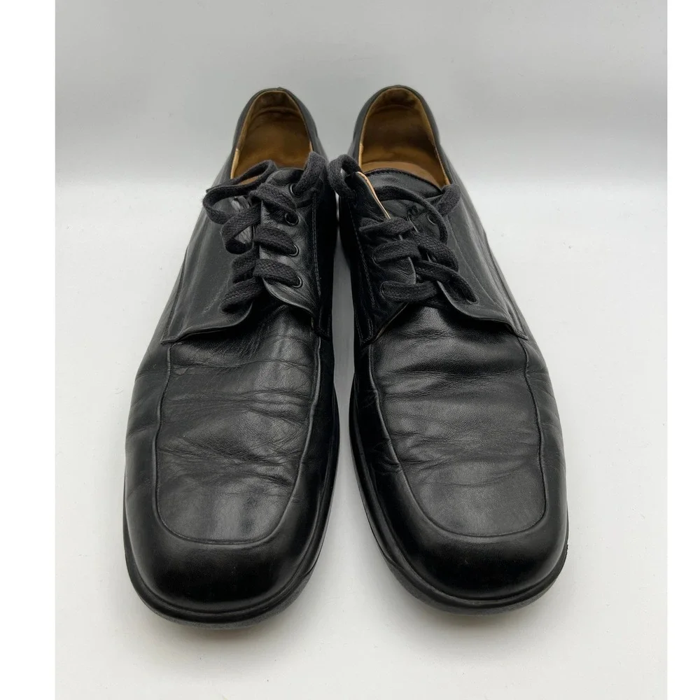 Bally Fando Black Leather Derby Shoes Mens 11E Made in Italy Lace Up Oxfords
